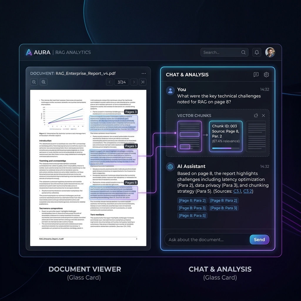 RAG Question Answering system PDF search visualization screenshot